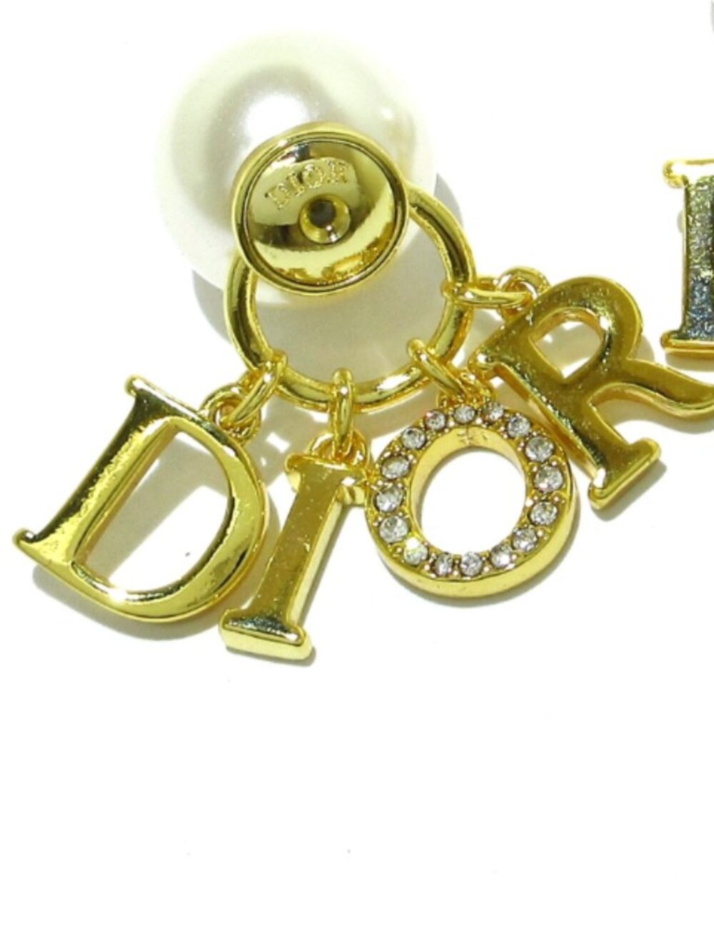Dior Tribales Earrings Gold-Finish Metal, White Resin Pearls and Crystals - Picture 6 of 7